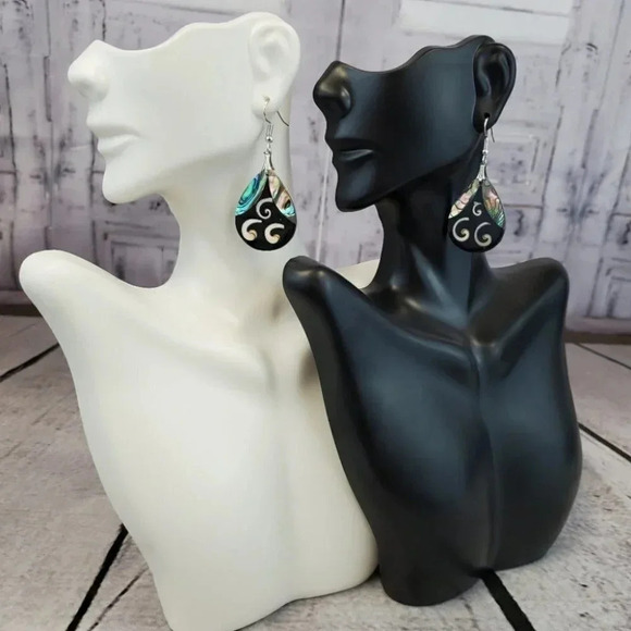 Teardrop Waves Abalone Earrings - Picture 6 of 8